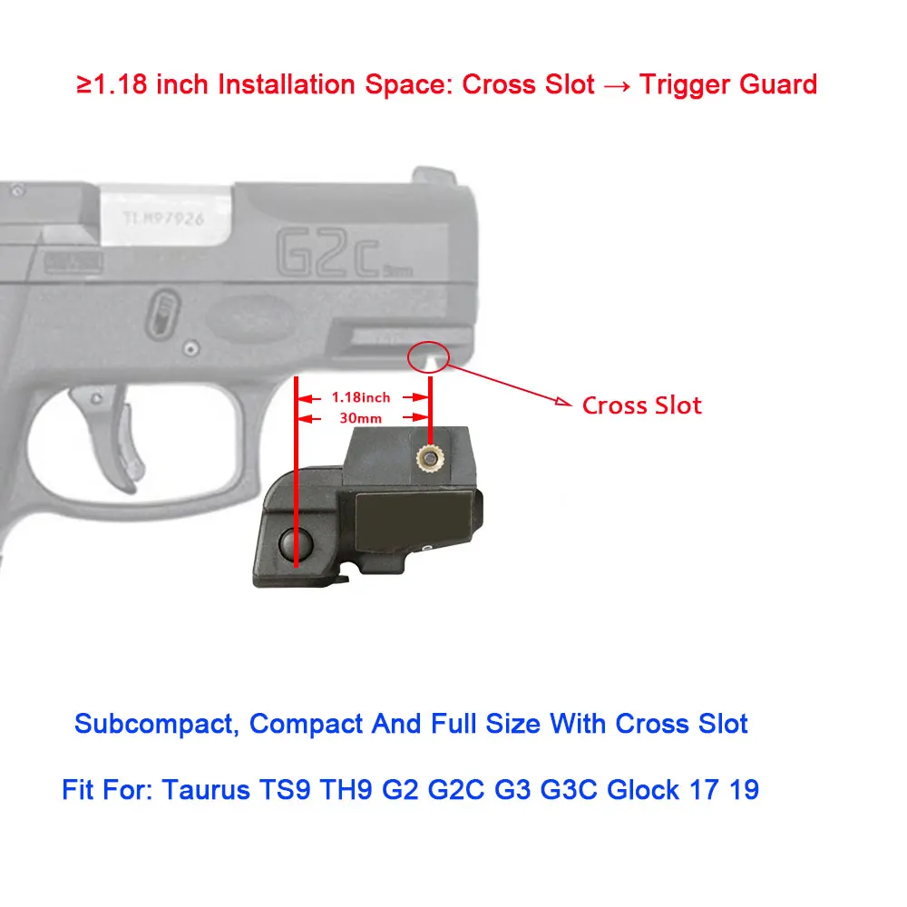 Taktisches kompaktes Laser-Anblick-Bereich Taurus G2 G2C G3 G3C 9 mm TS9 Glock 17 PX4 Grün Blau Rotpunkt Para Pistola Armas Laser – Detail 3