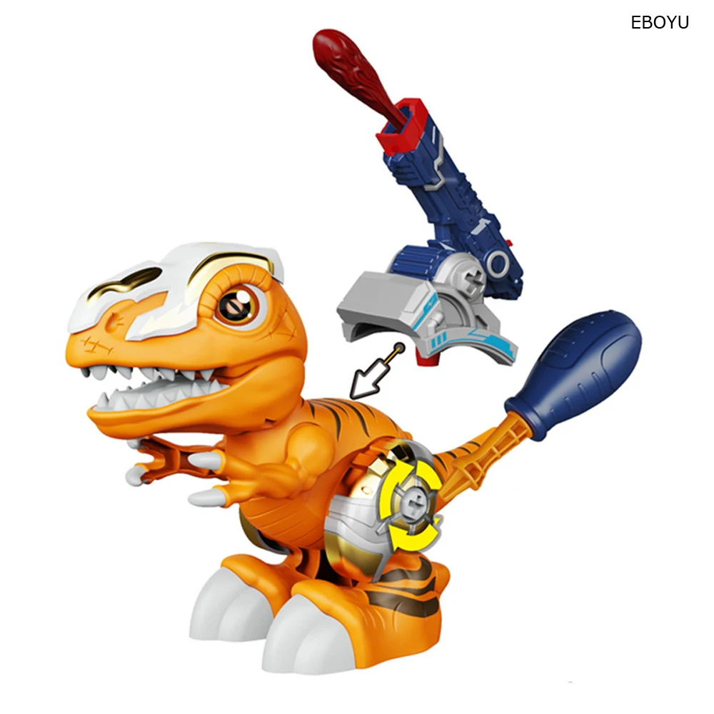

EBOYU W8011 DIY Строительные Dinos сборная игрушка динозавр с пусковой установкой для стрельбы 3D пазл для упражнений для рук на выбор Дети