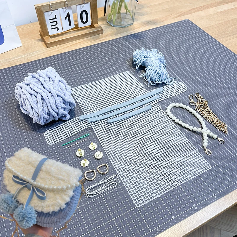 DIY Materials Kit Knitting Crochet Bags Kit Mesh Plastic Frame Sheet for DIY Making Bag Auxiliary Weaving Shoulder Bag Accessory