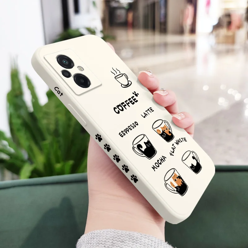 Coffee Cute Cat Silicone Phone Case - Adorable Design Cover
