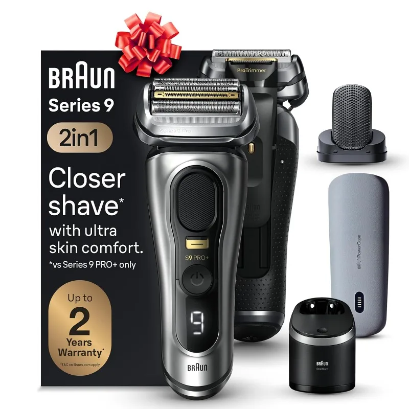 Braun Series 9 PRO+ Electric Shaver, Holiday Gifts for Men, Shaving Kit with 5 Pro Shave Elements and ProComfort Head, SmartCare