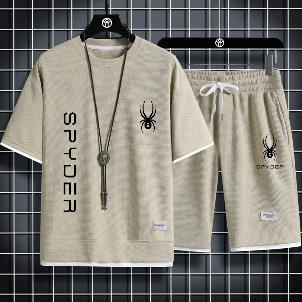 

South Korean men's summer casual sports suit Short sleeve T-shirt and sports shorts Clothing Jogger Suit Men's 2 piece suit