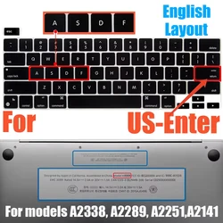 Enhanced Anti - Dust Silicone Keyboard Cover with Touch ID (US A2338 A2141 A2289)