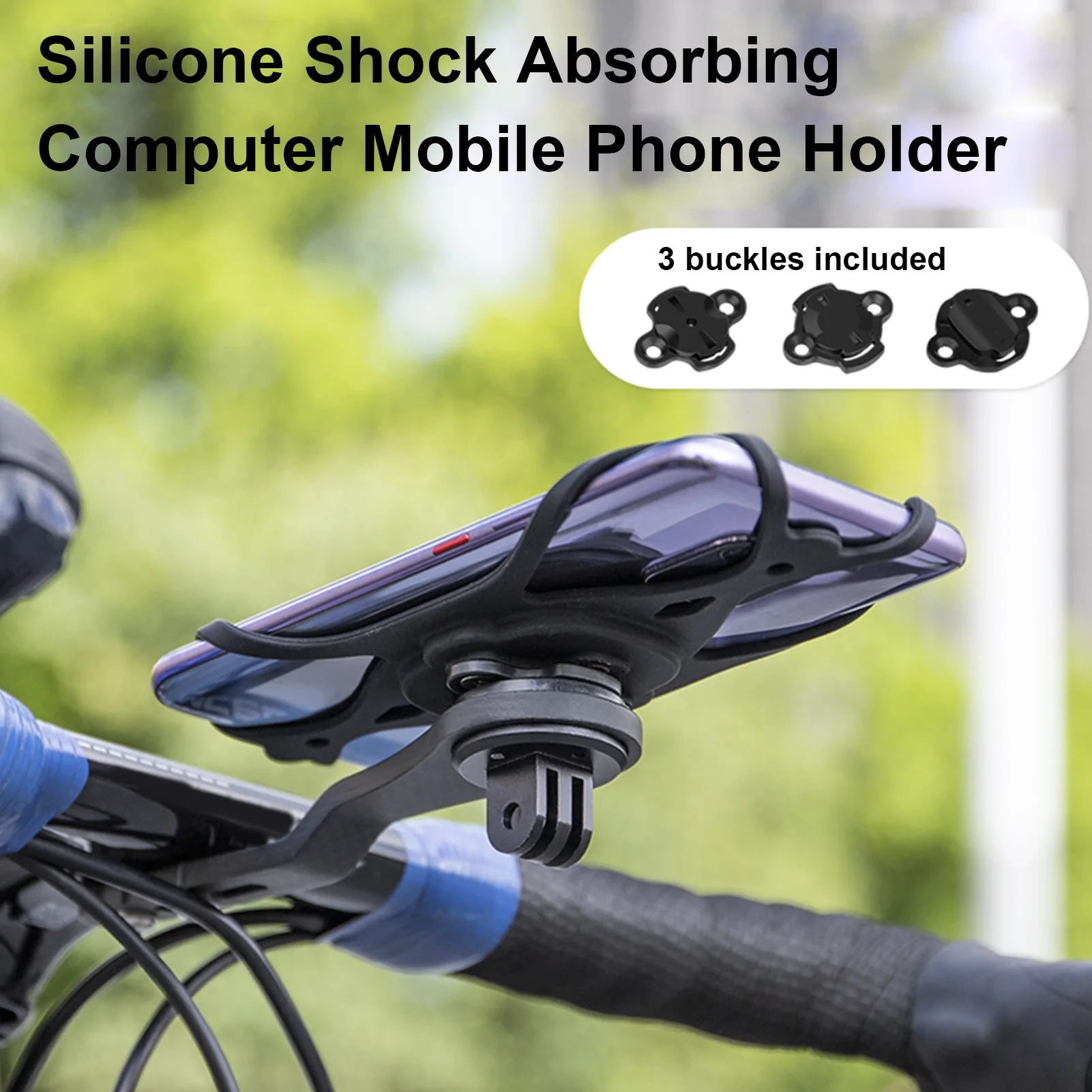 Enhanced Silicone Bike Phone Holder - Shockproof and Stable for Hands-Free Navigation