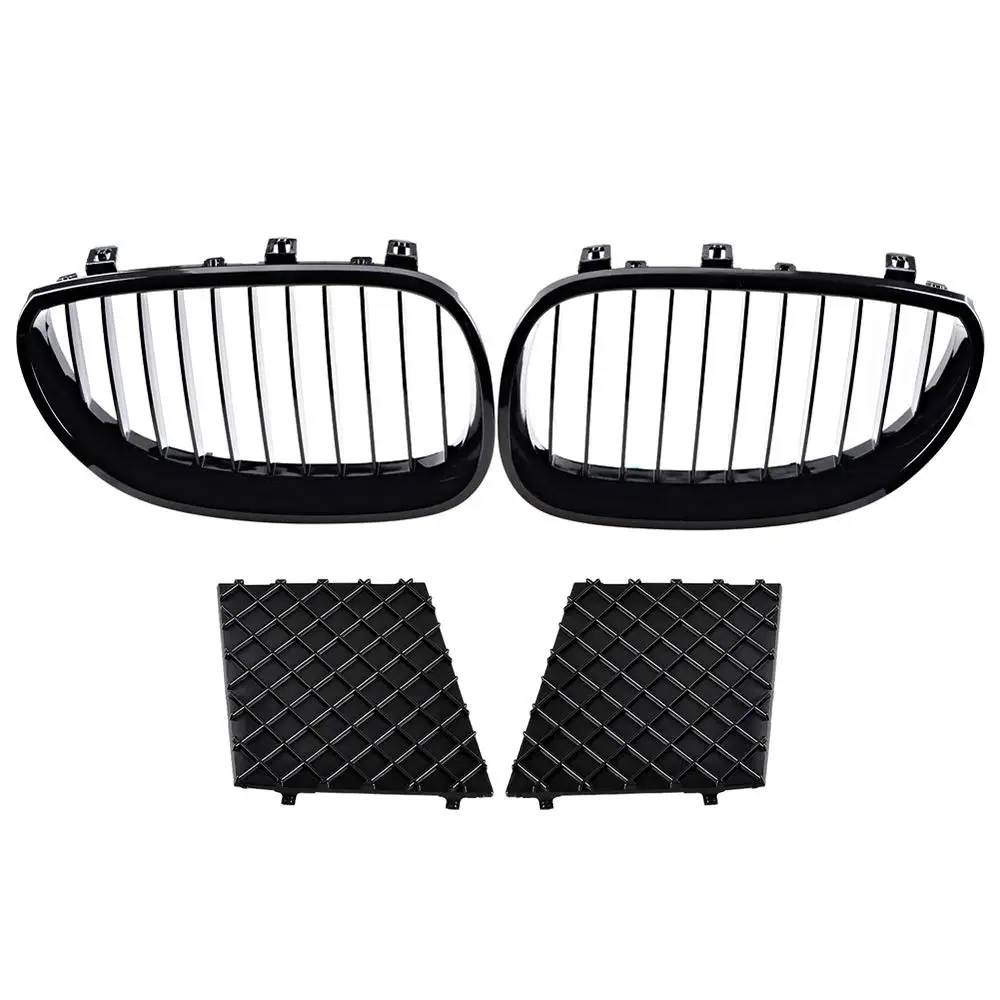 

Передняя решетка для гриля E60, спортивные решетки для защиты капюшона, нижний комплект, накладки на бампер для BMW E60, E61, 5 серии, M5, 525I, 525Xi, 528I, 528Xi