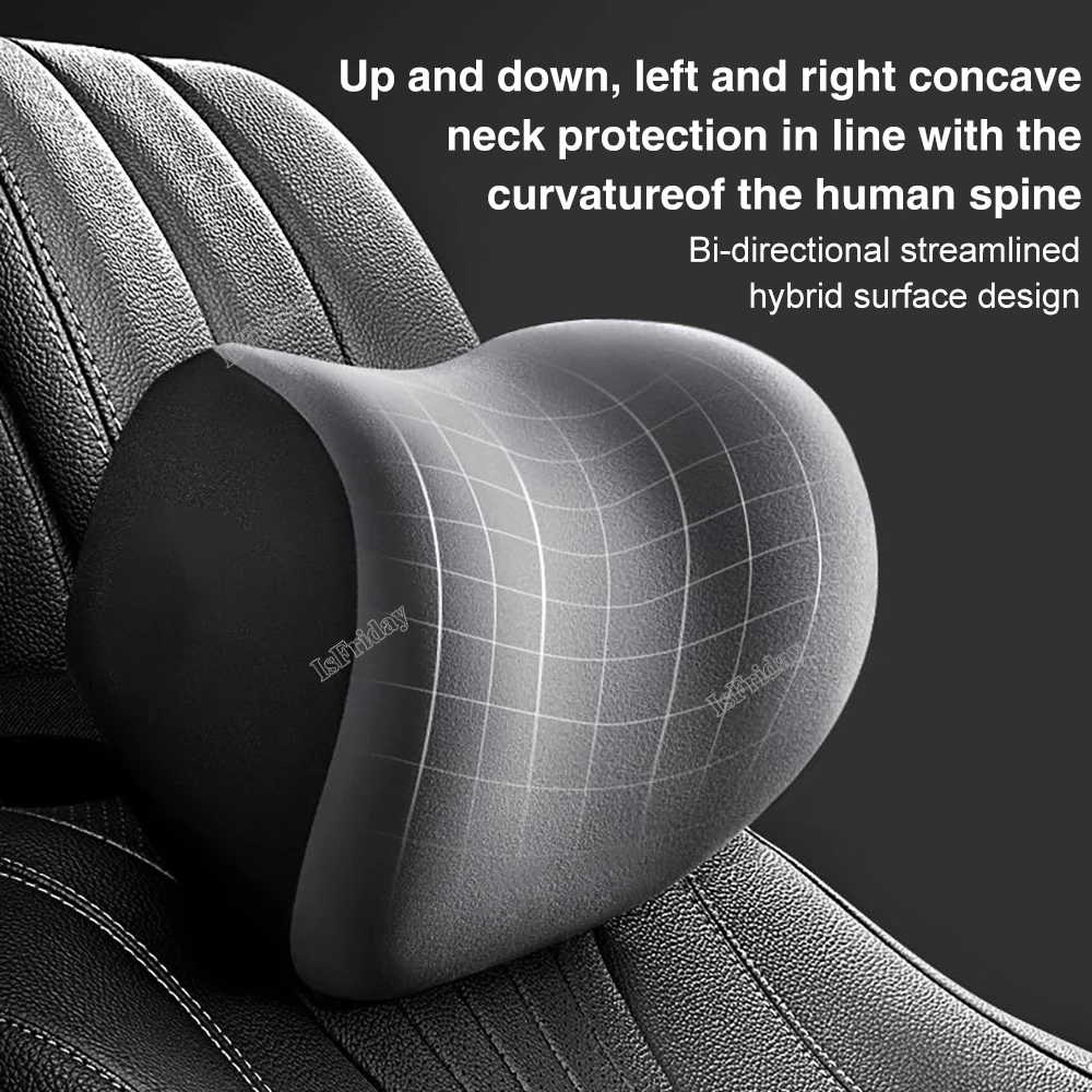 Breathable Car Seat Headrest Car Neck Pillow Cushion Back Lumbar