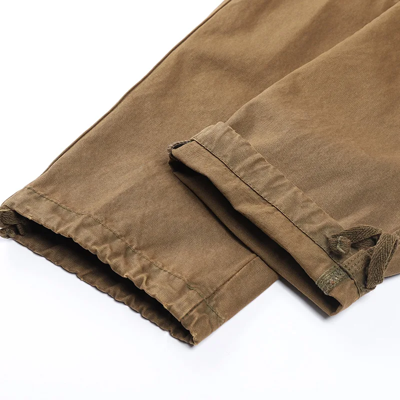 Casual Pants Four-season Pure Cotton Casual Pants Men's Work Pants Multi-pocket Straight Trousers