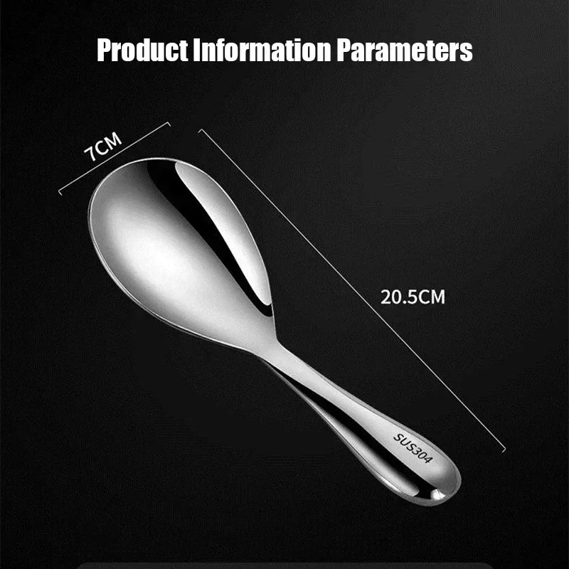 316 stainless steel household rice shovel canteen long handled rice spoon large spoon non stick stainless steel spoon