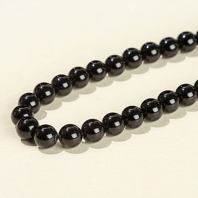 4 6 8 10mm Natural Stone Black Obsidian Bead Polished Round Loose Spacer Bead For Jewelry Making Diy Necklace Bracelet Accessory 4