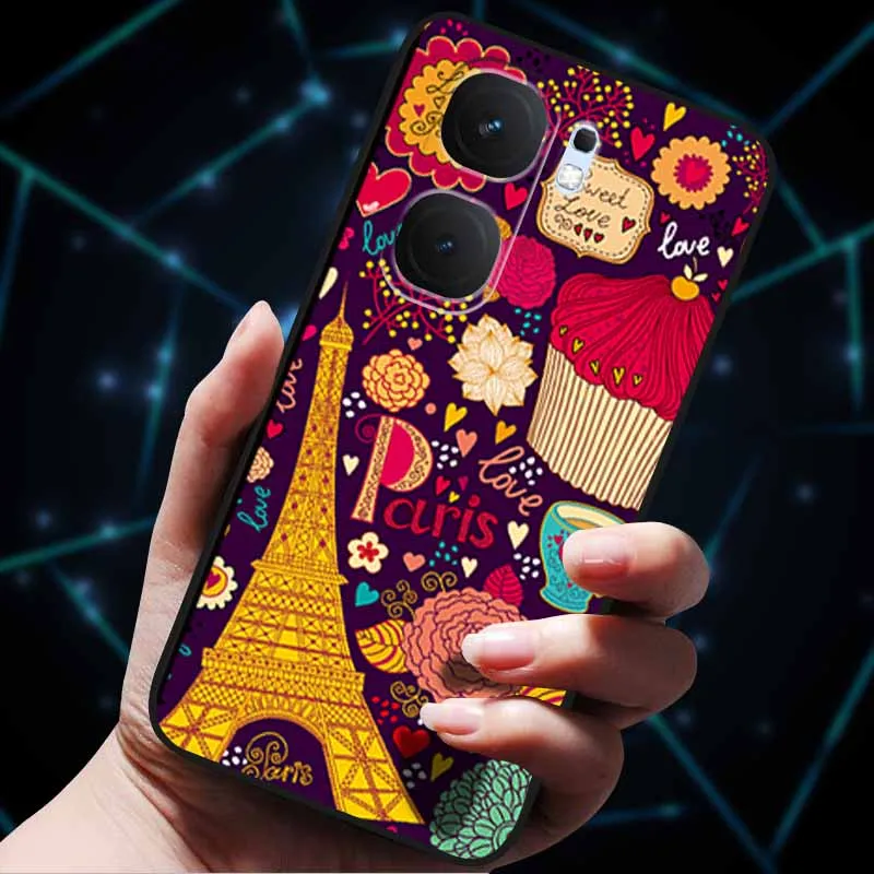 3D Flower Embossed Soft Silicone Phone Case - Stylish Back Cover Shell Bag