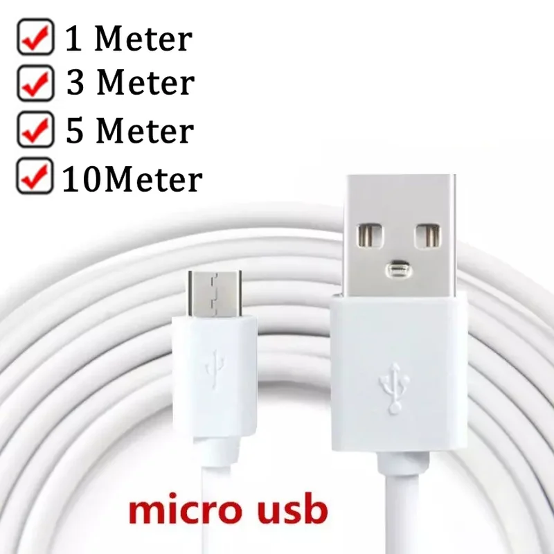 10m/5m/3m/1m mikro USB nabíjení kabel Android nabíječka kabel extra dlouhé nabíjení drát šňůra pro mobilní telefon webcom tablet reproduktor