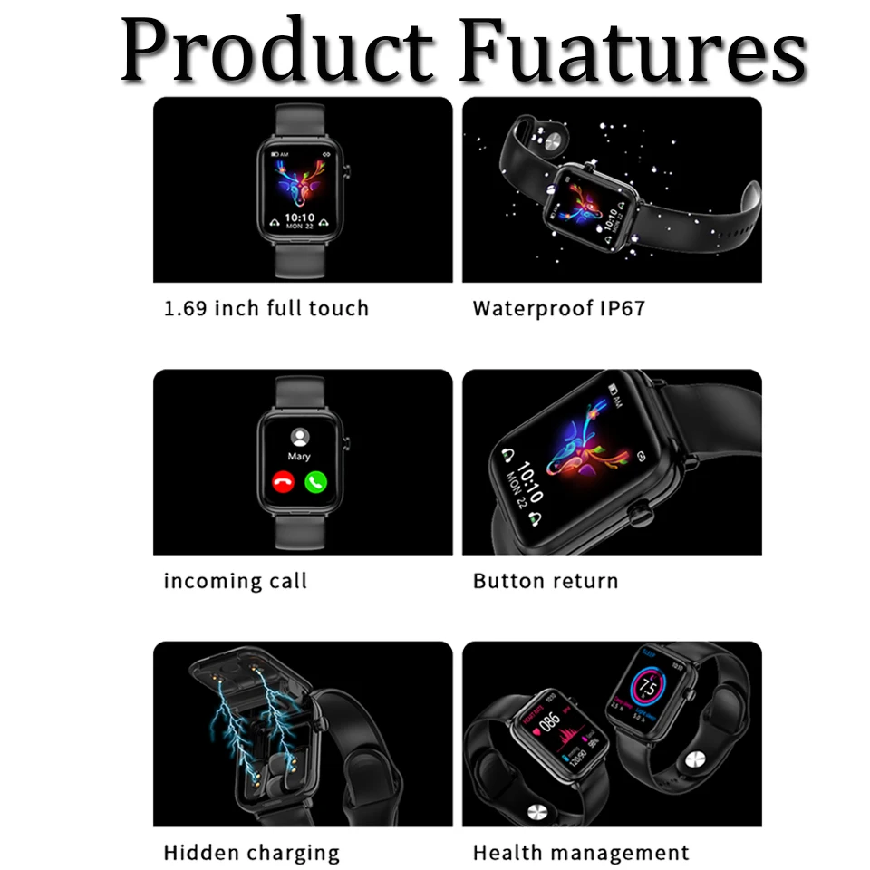 2023 ο 240*280    Ʈ ġ  IP67   Smartwatch ȵ̵ iOS ȭ