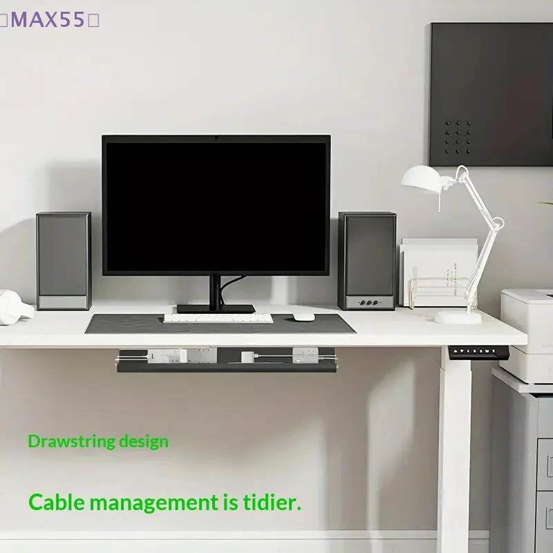 【MAX-55】1개 40cm/15.75인치 PVC 테이블 아래 케이블 정리함 펀치 없는 사무실용 와이어 정리함 홀더 벽걸이형