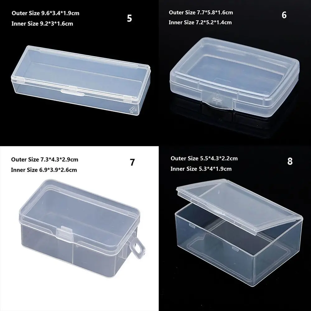 Compact Clear Plastic Jewelry Storage Box - Small Rectangle Organizer for Earrings, Rings, Beads