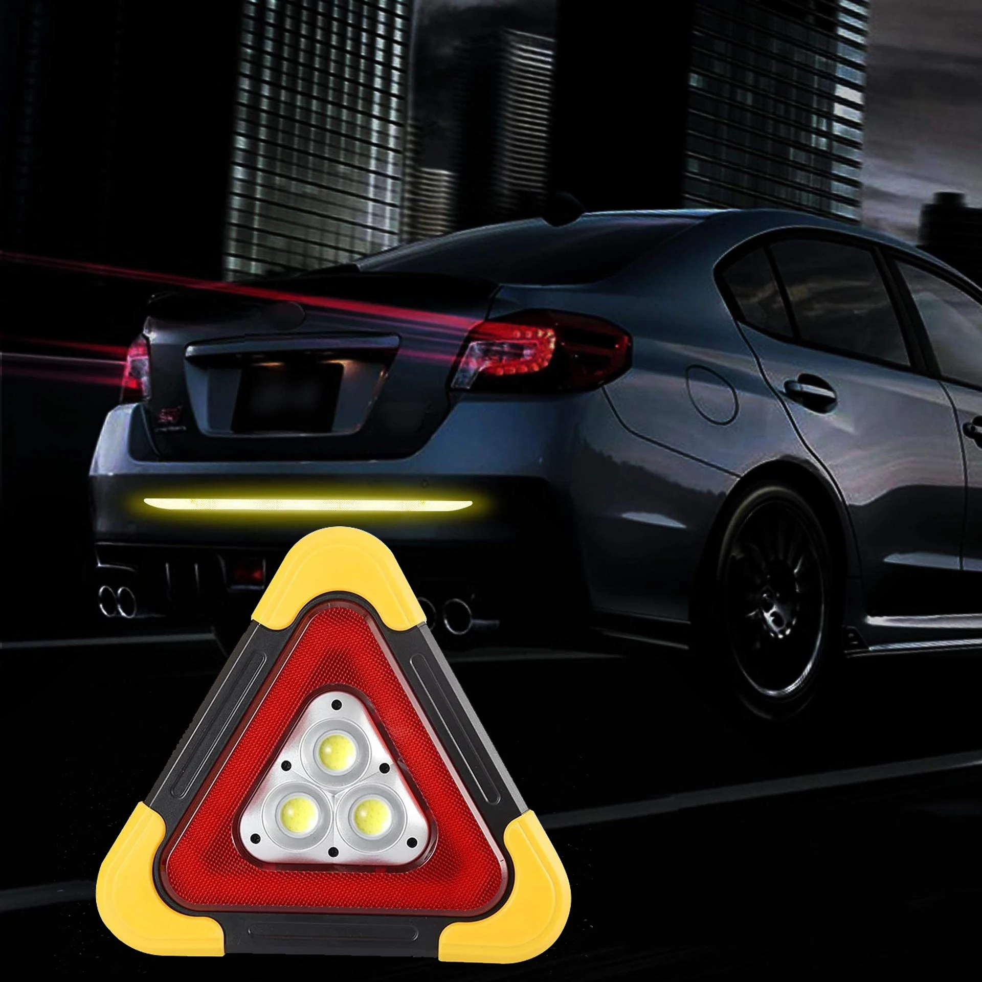 

Car Triangle Red Reflective Safety Hazard Light Cars Warning Light Emergency Breakdown Solar Lamp Vehicle Tripod Stop LED Lights