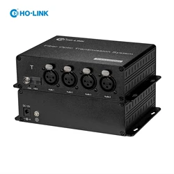 4 Channel XLR Audio Over Fiber Converter Balanced Audio Fiber Optical Extender