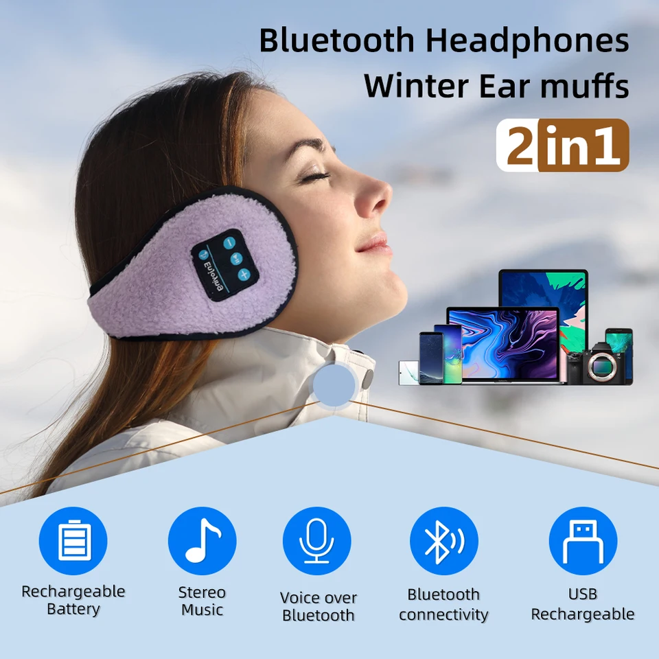 thumbnail image 2 of GRNSHTS Bluetooth Ear Muffs Headphones Ear Warmers, Gift For Men 2 of 11