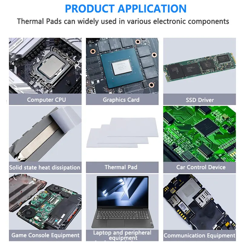 16W/mk Heat Dissipation Silicone Pad CPU/GPU Graphics Card Water Cooling Thermal Pad Mat Motherboard Silicone Grease Pad