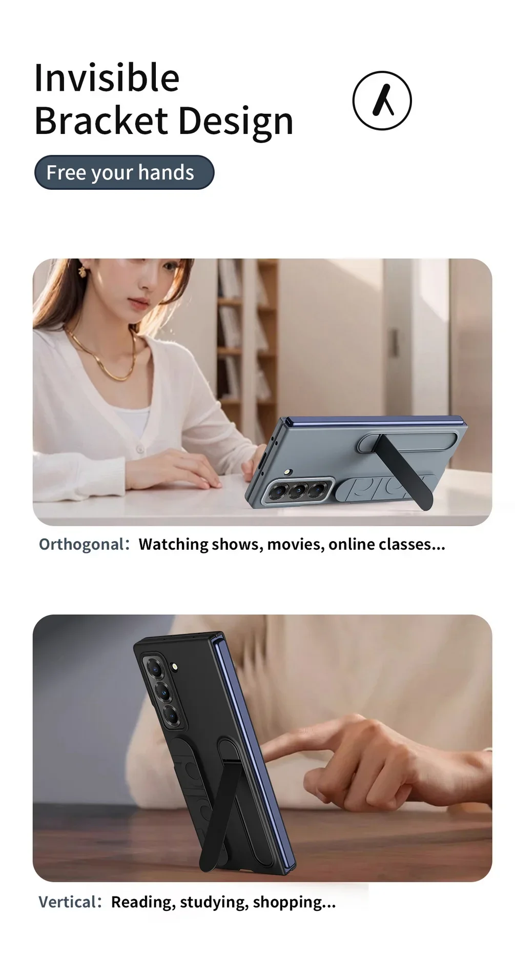 Ultra Thin Matte Retractable Wrist Strap Bracket Cover