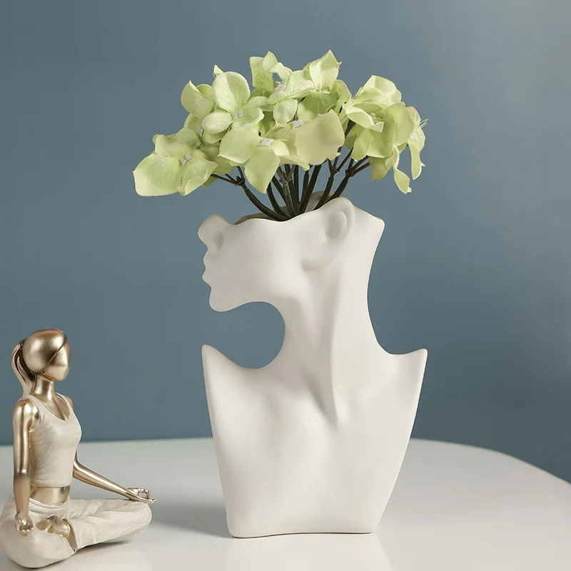Woman Body Model Vase Nordic Style Ceramic Modern Body Art Vase Home Decor Creative Flower Pot Living Room Decoration Vases 3