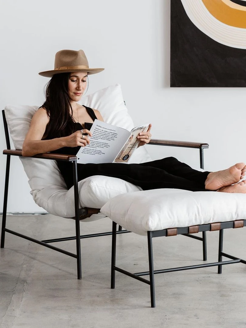 Nordic Vail lounge chair designer chaise longue modern wabi-sabi balcony  living room comfortable fabric lazy single sofa