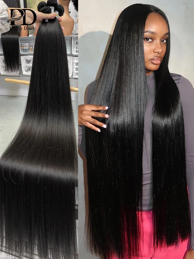 Bone Straight Bundles Human Hair Bundle Unprocessed 30 32 Inch 1 2 3 4 Bundle 100% Brazilian Human Hair Straight Hair Extension