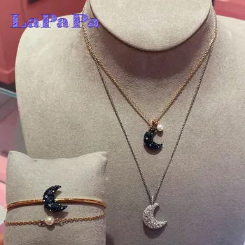 2025 Original Moon Series High-end Jewelry Set Boutique Stainless Steel for Women Necklace Earrings Bracelet Ring Romantic Gifts 1