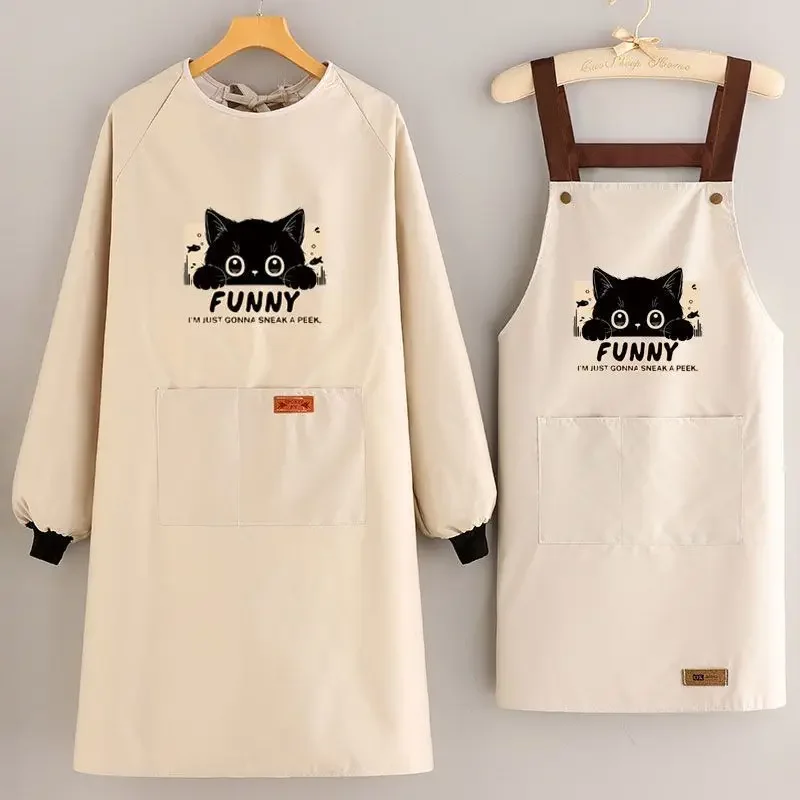 New Hot Sale Of The Season Long Sleeve Chinese Style Apron High Aesthetic Value Waterproof Oil Resistant Men Women Cooking Apron