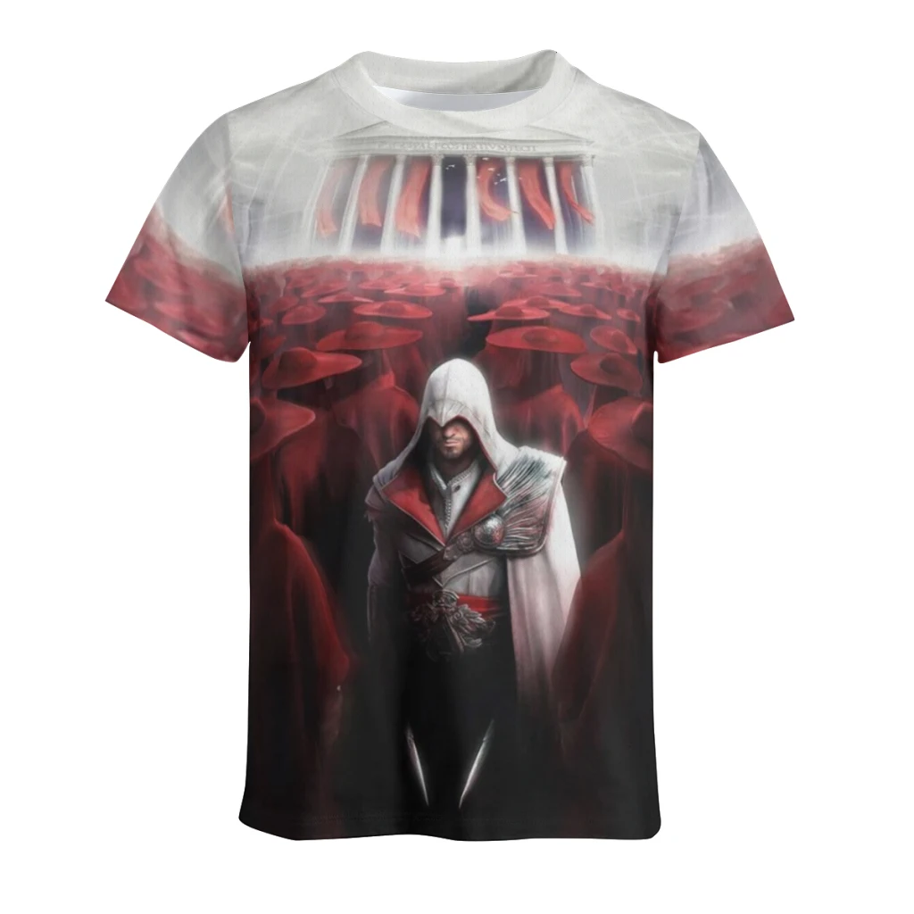 thumbnail image 1 of Camiseta de manga corta con cuello redondo y nueva camiseta de verano de Ass-assin's Cre-ed para hombre, 1 of 4