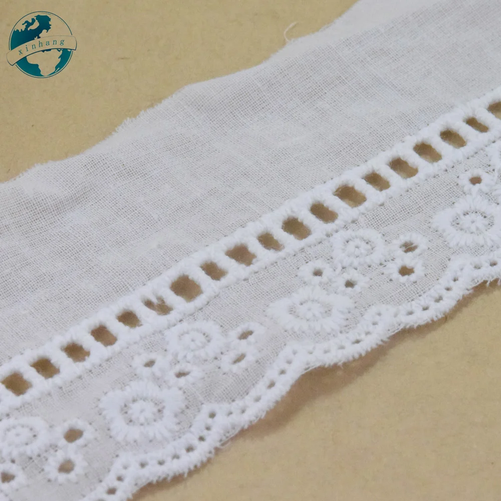 100 % Baumwolle, 5 cm breit, weiße Stickerei, Spitzenbandbesatz, DIY-Handwerk, Lieferant, Nähen, Hochzeitskleid, Vorhang, Bekleidungszubehör # 4355 – Detail 4