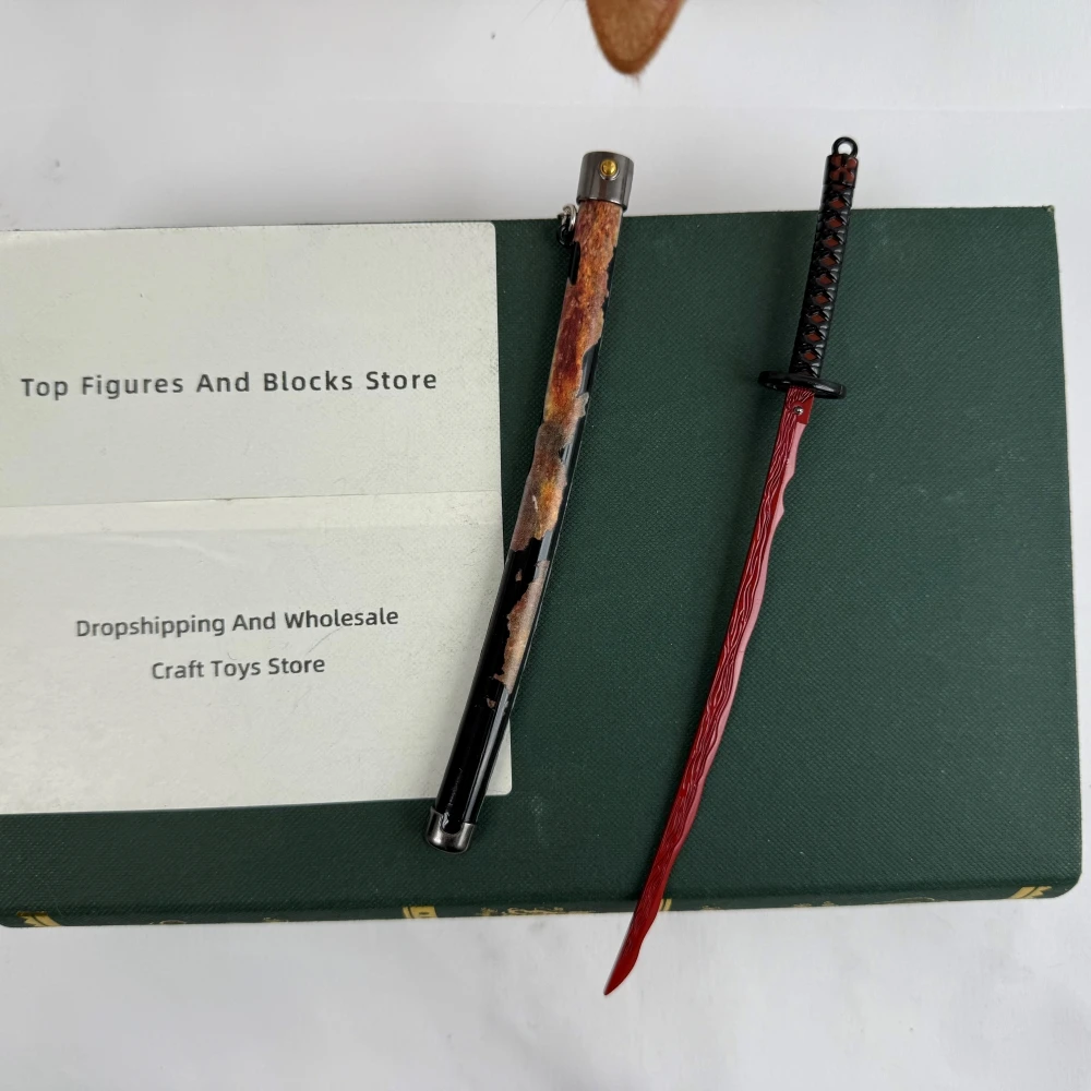 Elden Rivers of Blood Sword Replica Ring 23cm/9.05in Zinc Alloy Model With Spring Release Scabbard Rust-Proof Ideal For Fans