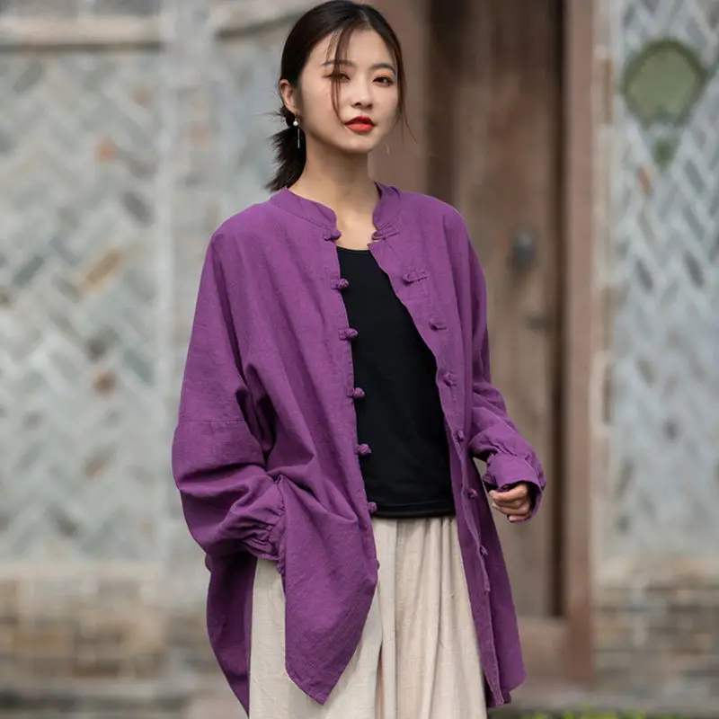 Chinese Style Harakuju Women Cardigan Summer Female Thin Tang Suit China Tops Loose Casual Vintage Shirt Hanfu Clothing Hanfu jacket