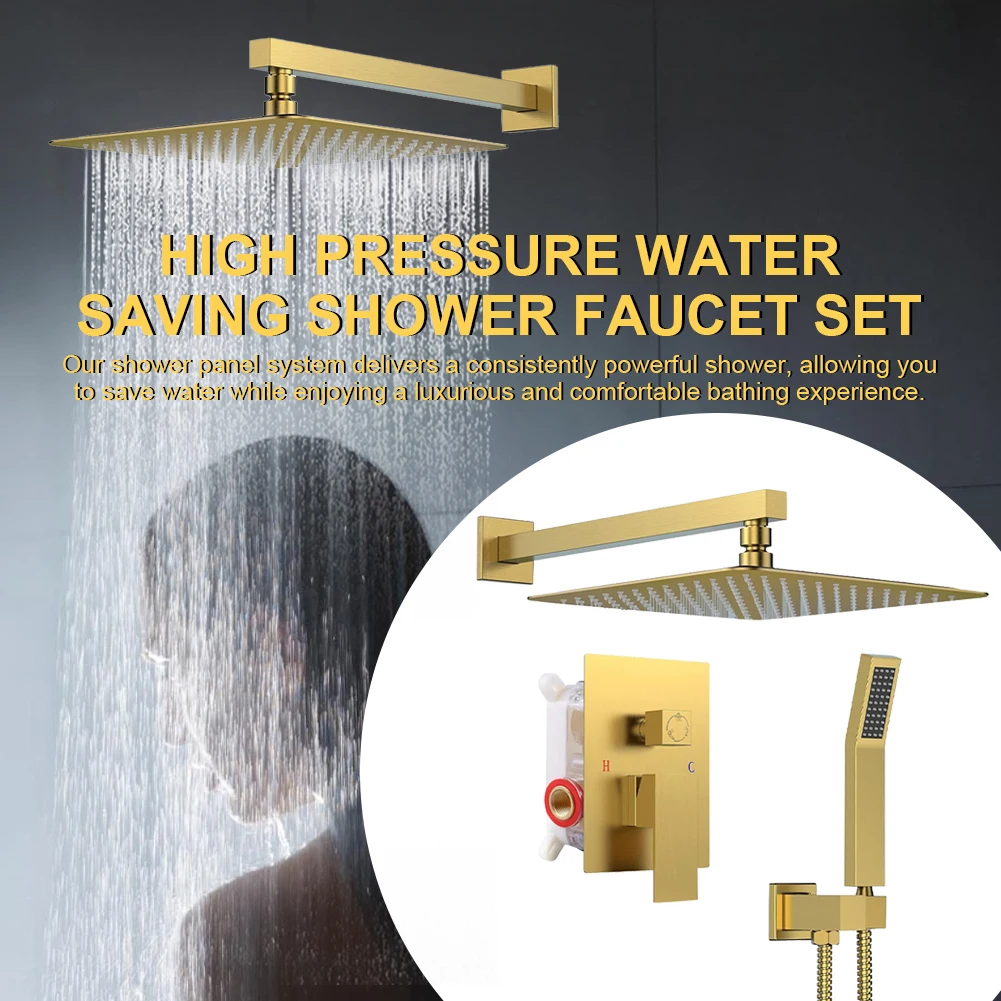 10 Inch All-Copper Shower Head with Handshower Top Shower Head Shower Combo Set for Home Bathroom Accessories