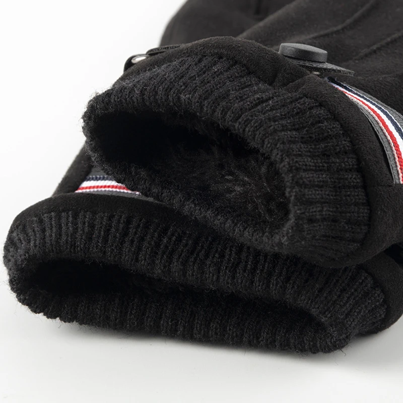 Men's Winter Cycling Gloves - Warm, Windproof, Touchscreen-Compatible Suede