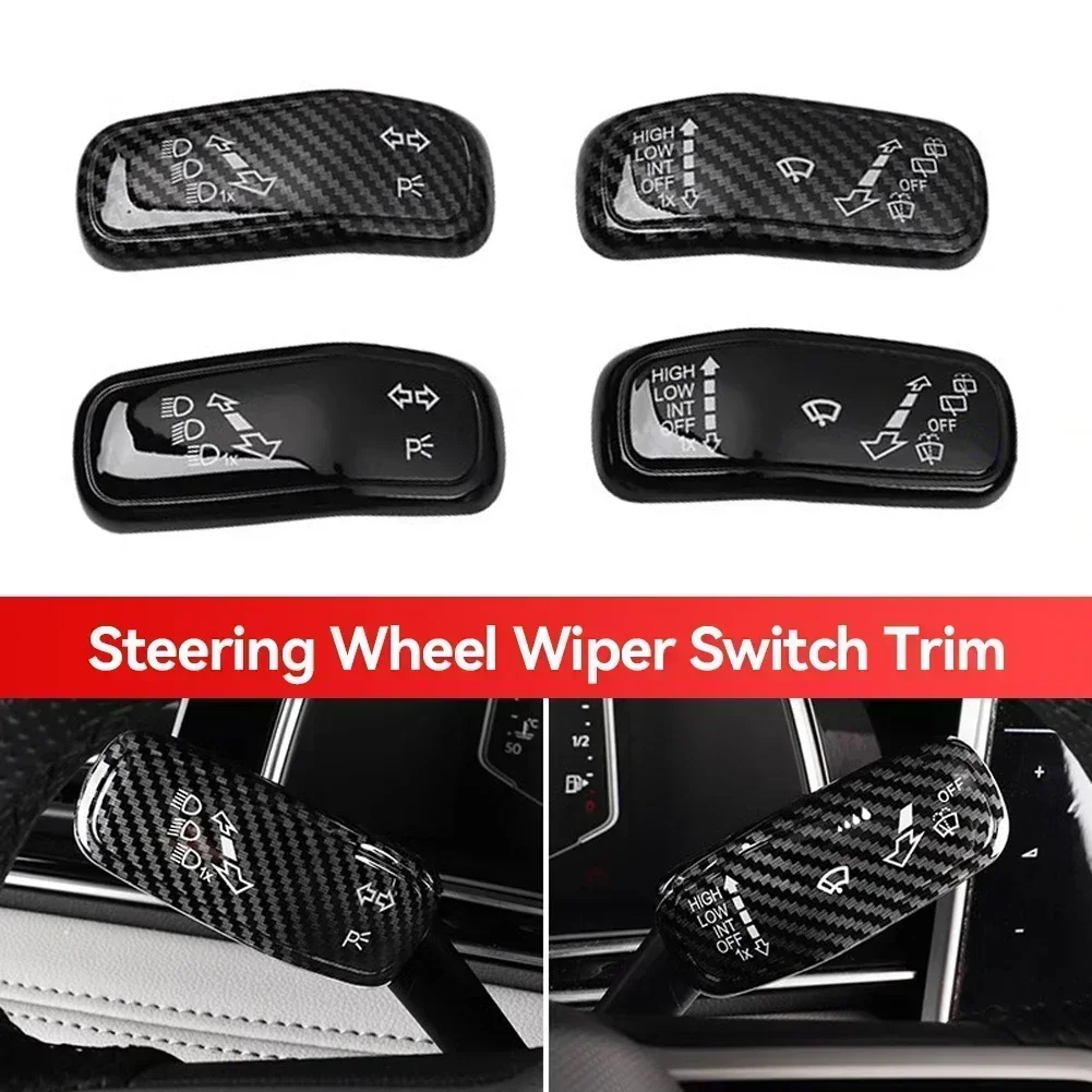 2 Stücke Auto Lenkrad Scheinwerferschalter Steuerabdeckung Wischerschalter Verkleidung Zubehör für VW Polo Golf 7 Golf 8 Jetta Tiguan