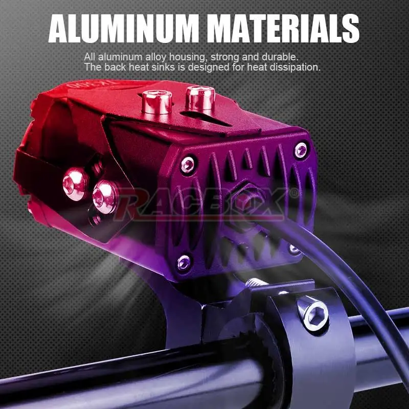 90W/100W Motorcycle LED Spotlight Blue Devil Eyes High Power Headlight Lens Whit
