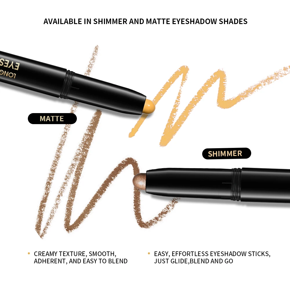 12 Colors Eyeshadow Pencil Stick Shimmer Matte Waterproof Metallic Glitter Eye Shadow Highlighter Pencil Eyeshadow Cosmetics eyeshadow stick eyeshadow pencil eyeshadow pen matte eyeshadow