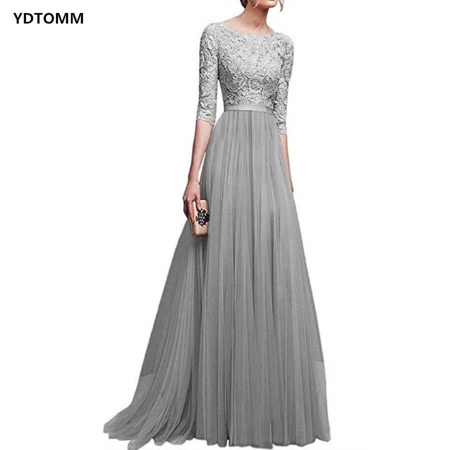 

Elegant Long Evening Dress Women Lace Maxi Half Sleeve Formal Ladies Dresses Female Longue Robe Party Prom Clothes Sale Items