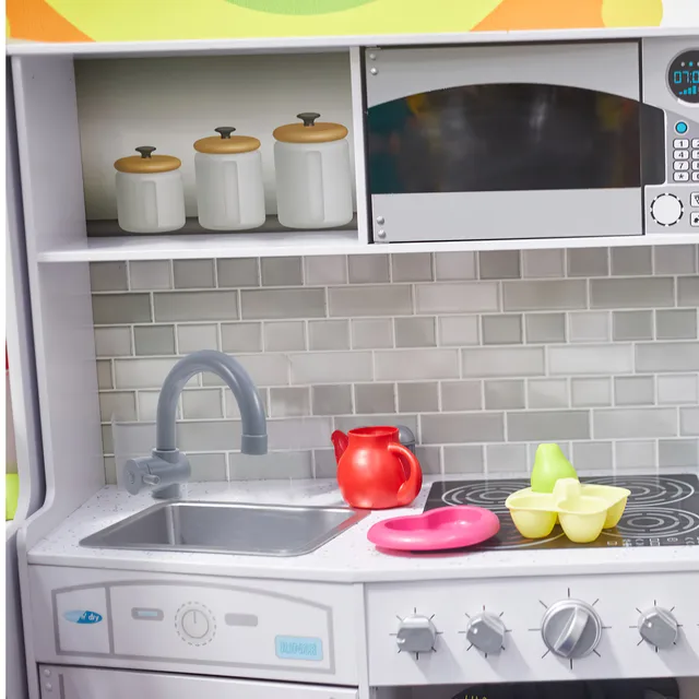 ของเล่นก๊อกน้ำ 2 ชิ้น ชุดของเล่นบทบาทสมมติสำหรับเด็ก อุปกรณ์เสริมของเล่นก๊อกน้ำในครัว ของเล่นเด็กเล่นสมมติ 1