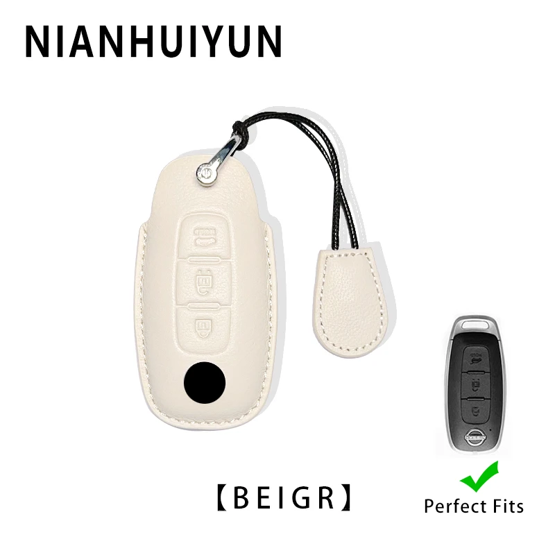 

Leather Car Remote Key Case Cover For Nissan Teana 8Ariya Altima 3Buttons High-end Auto Key Shell Protection Accessories