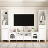 Entertainment Center Wall Unit with Bookshelves for TVs , Stable & Durable Multifunctional TV Stand Media Console Table 4