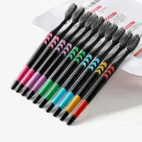 10 Pieces Packed Soft Bristle Bamboo Charcoal Black Hair Ultra-Fine Beauty Toothbrush Couple Suit Oral Cleaning Tools 1
