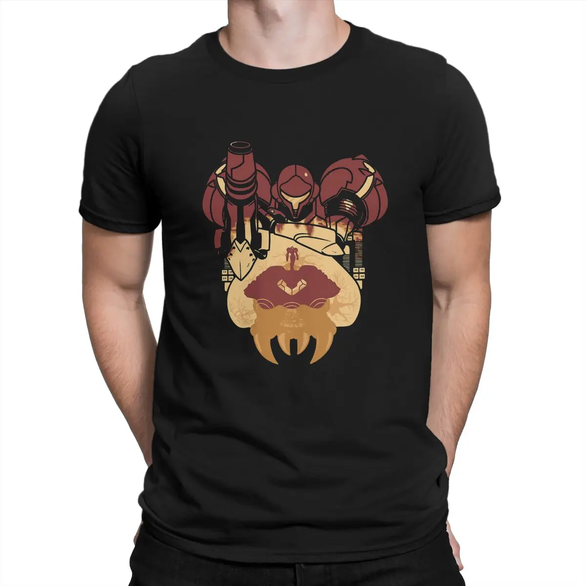 Metroid Game Super Robot Tshirt Graphic Men Top Vintage Grunge Summer Clothing Harajuku T Shirt