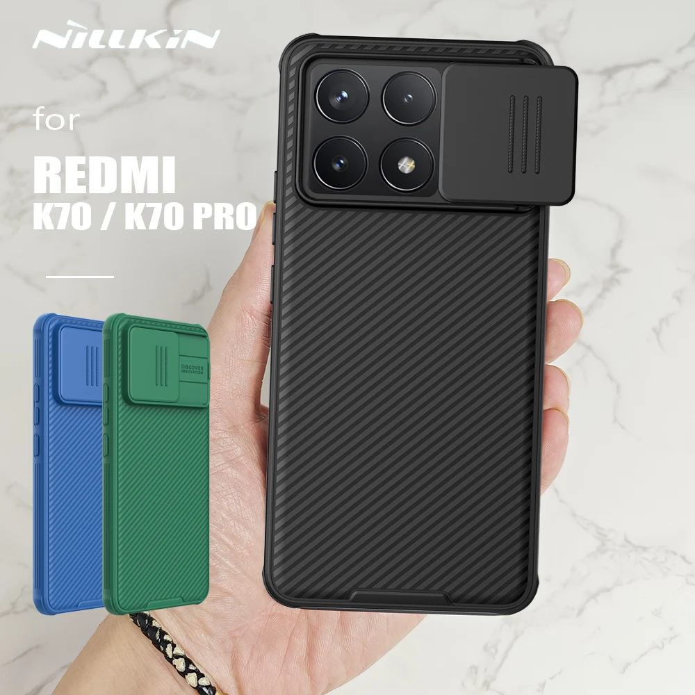 

Чехол для Xiaomi Redmi K70 / K70 Pro, чехол Nillkin CamShield, чехол для скользящей камеры для Redmi K70 Pro, зеркальный чехол для объектива