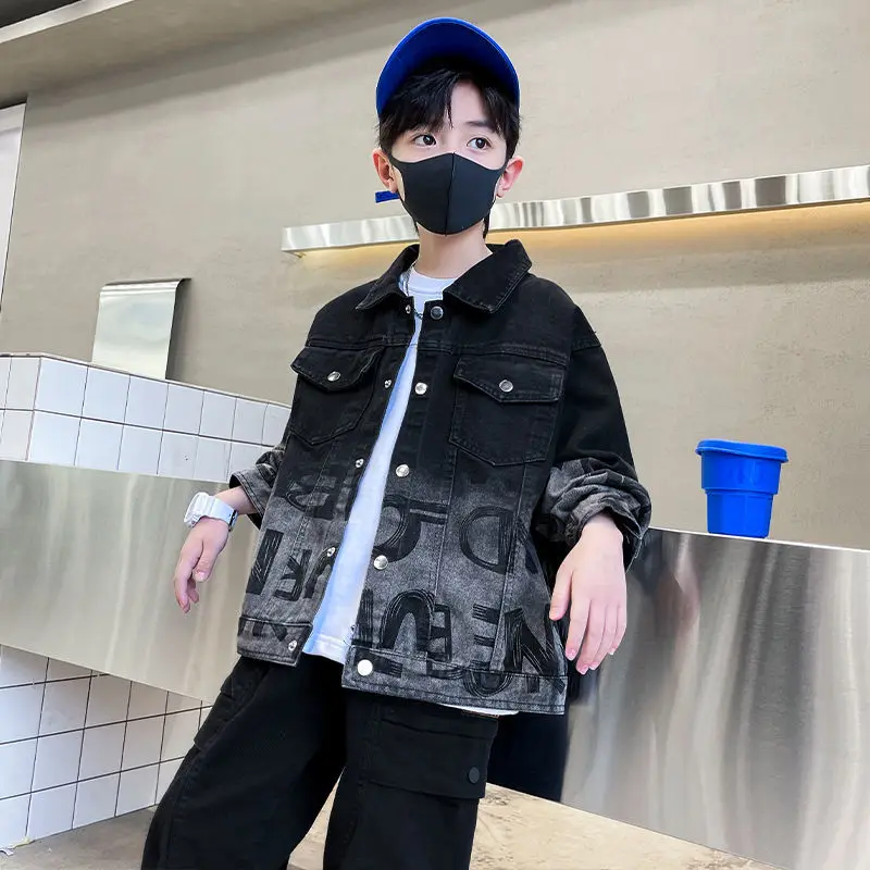 

Fall Boys Fashion Denim Jackets Long Sleeve Toddler Coat Cool Outerwear for Baby Boys Jackets Clothes Spring Kids Casual Jacket