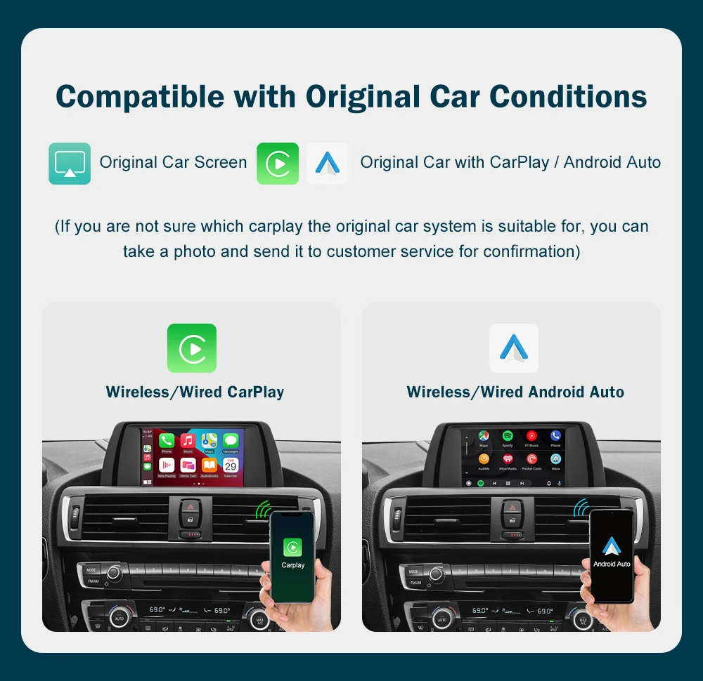 Kabelloser CarPlay Android Auto Adapter für BMW F10 F11 F01 F56 F25 F20 F21 F22 F23 F30 F31 F32 F33 F34 F36 NBT-System – Detail 4