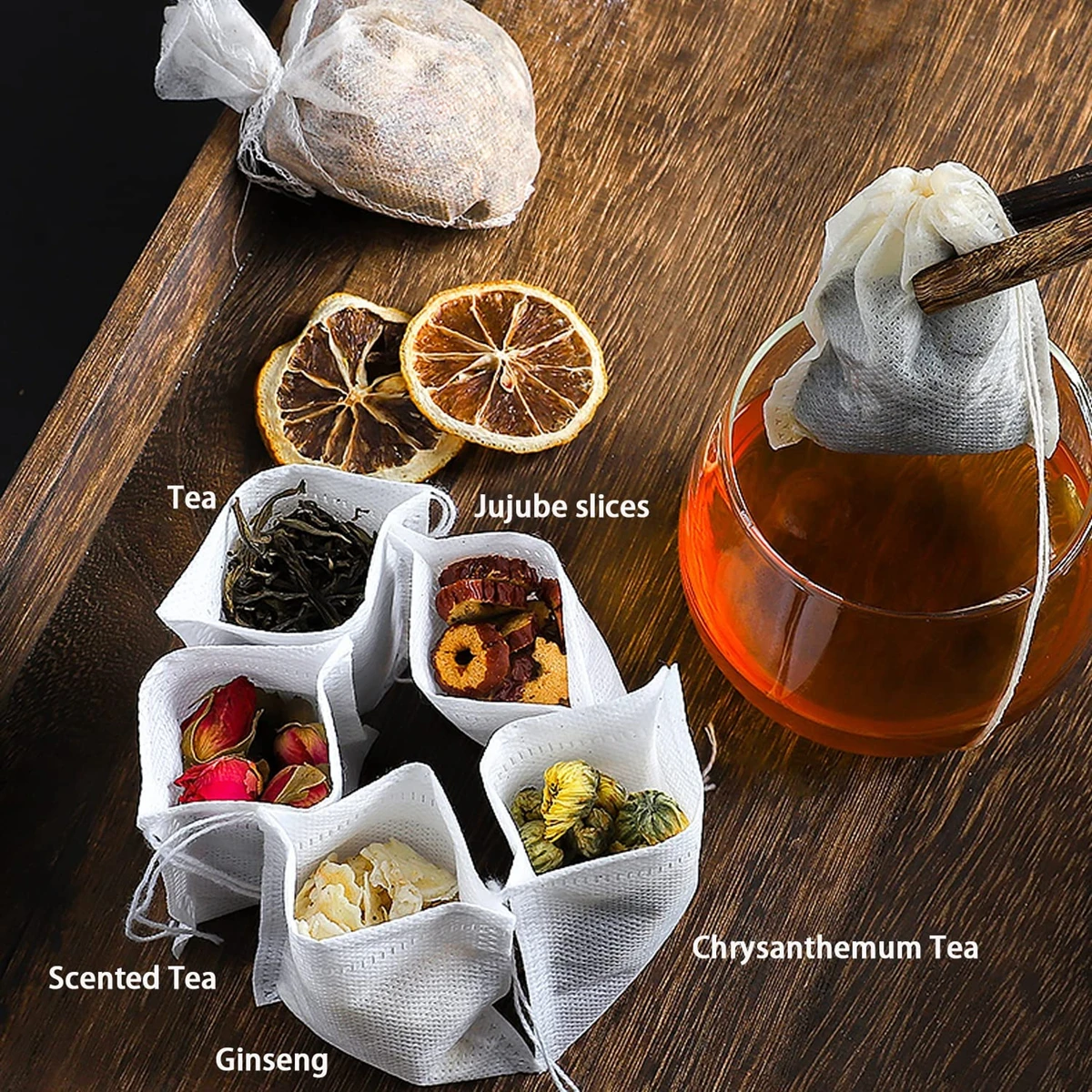 Disposable Tea Filter Bags Disposable Tea Bags Tea Filter Bags 100 Pack Empty Tea Bags Eco-Friendly Degradable Disposable Diffuser Loose Coffee Spice Herbs Teabags