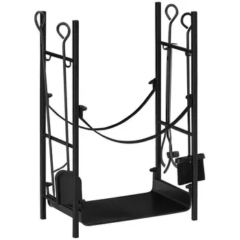 2-Tier Firewood Rack with Tools 1