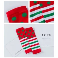 Xmas Baby Crawling Knee Pad Kids Sock Leg Warmer Protector Girl Legging Boy Striped Toddlers Beenwarmers Infant 5