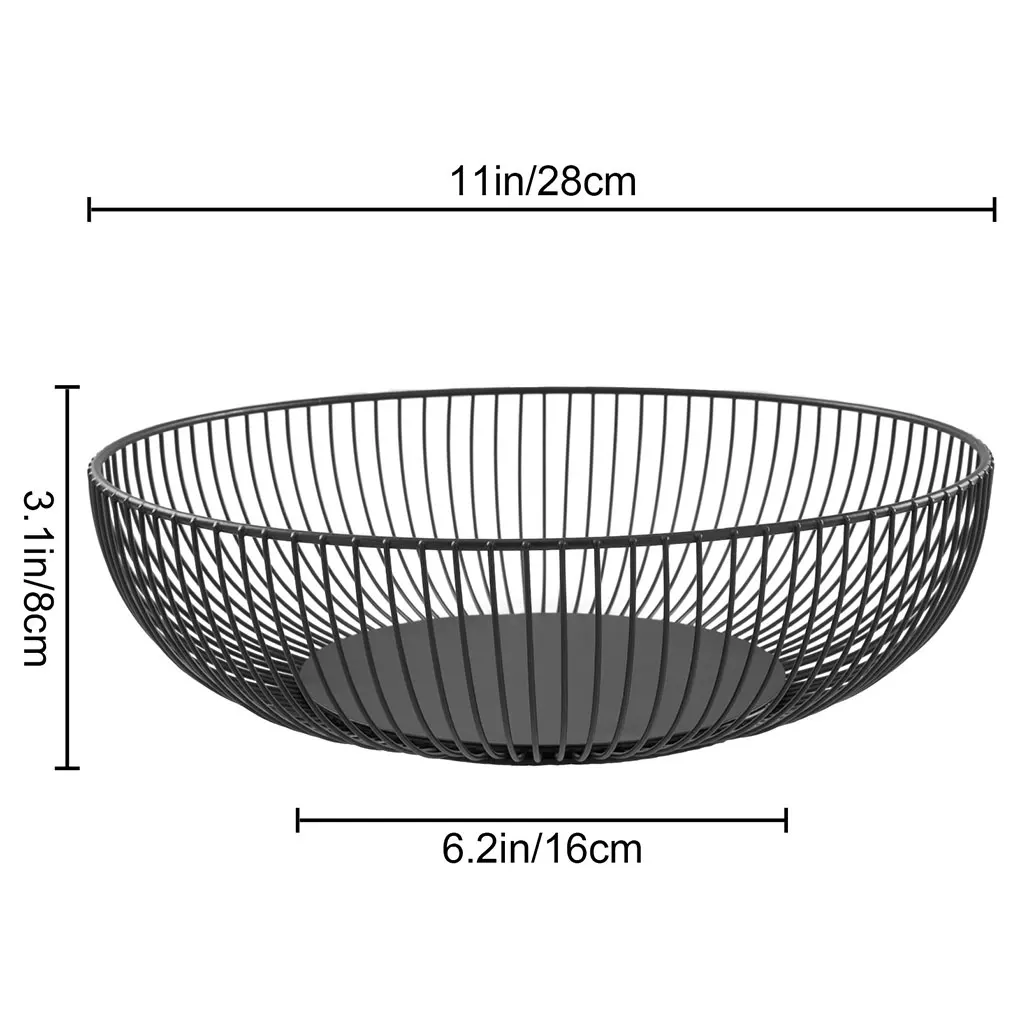 New Iron Art Fruit Basket Storage Nordic-Style Living Room Fruit Plate Snacks Creative-Bowl Storage Basket Kitchen Organizer